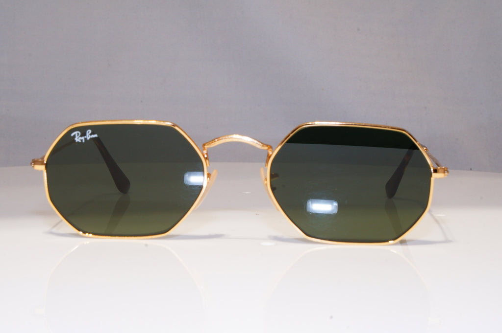 RAY-BAN Mens Womens Unisex Sunglasses Gold Rectangle HEXAGON RB 3556 - 22515