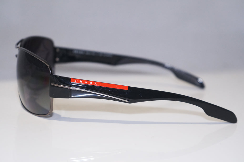 PRADA Mens Designer Polarized Sunglasses Black Wrap SPS 53N 5AV-5W1 15167