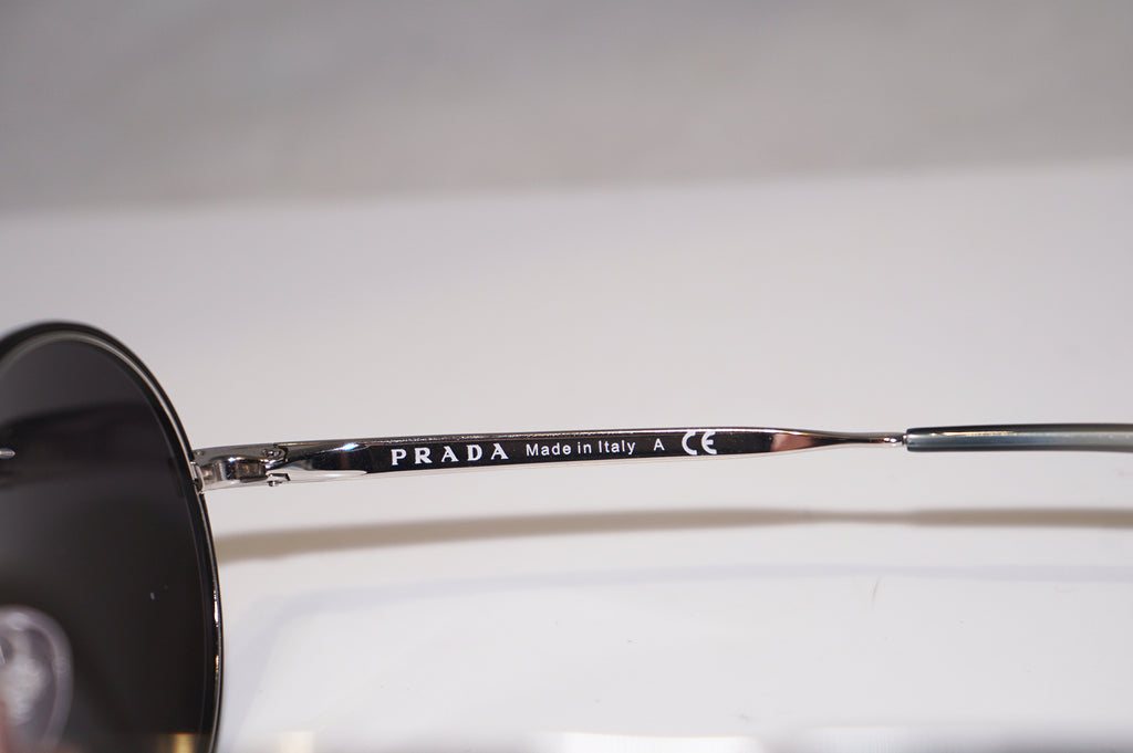 PRADA Womens Designer Sunglasses Silver Round SPR 51S 1AB-2B0 14996