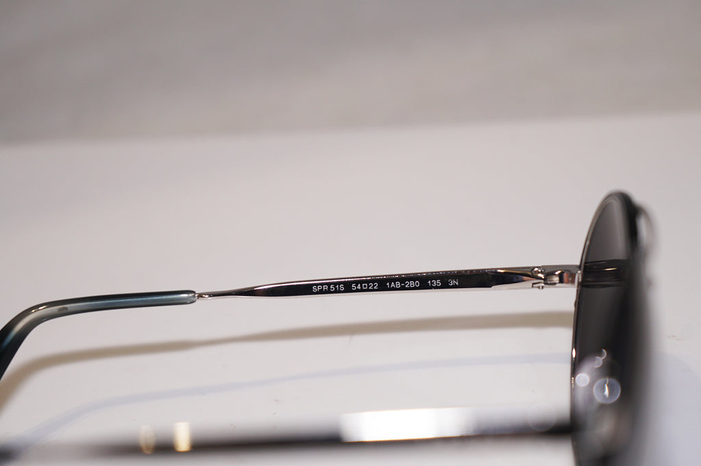 PRADA Womens Designer Sunglasses Silver Round SPR 51S 1AB-2B0 14996