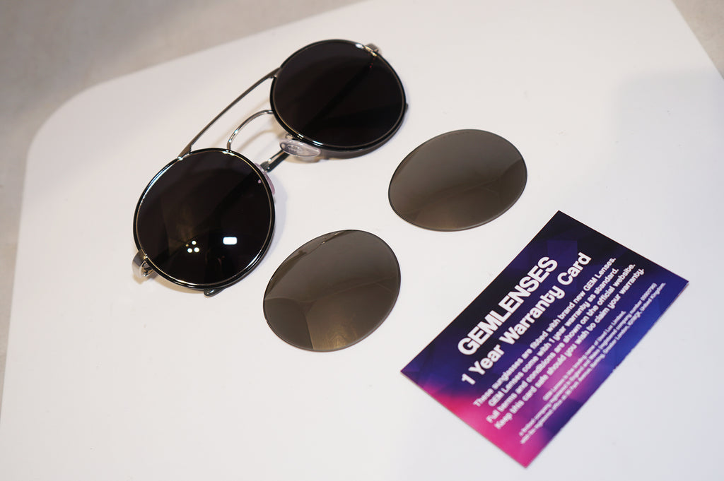 PRADA Womens Designer Sunglasses Silver Round SPR 51S 1AB-2B0 14996