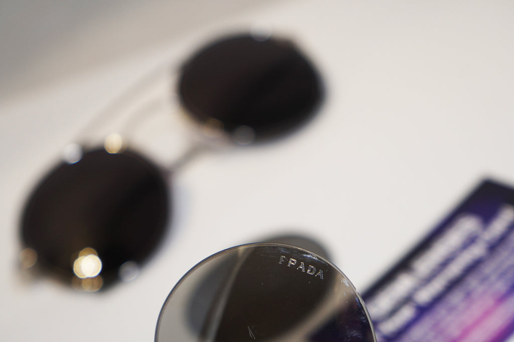 PRADA Womens Designer Sunglasses Silver Round SPR 51S 1AB-2B0 14996