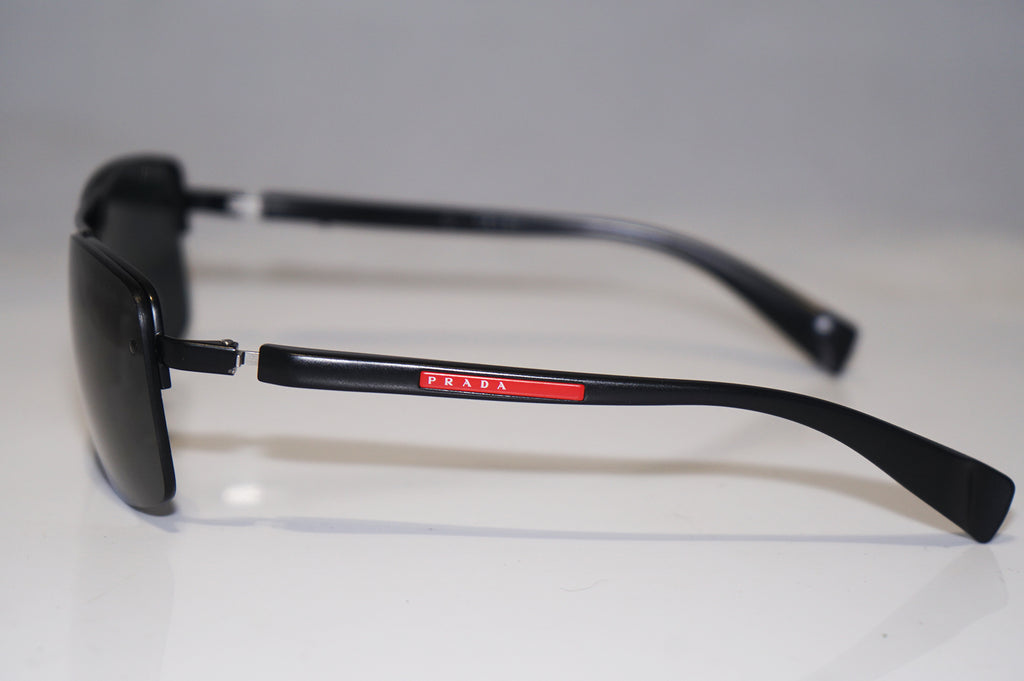 PRADA Mens Designer Sunglasses Black Rectangle SPS 56S 1BO-1A1 15019