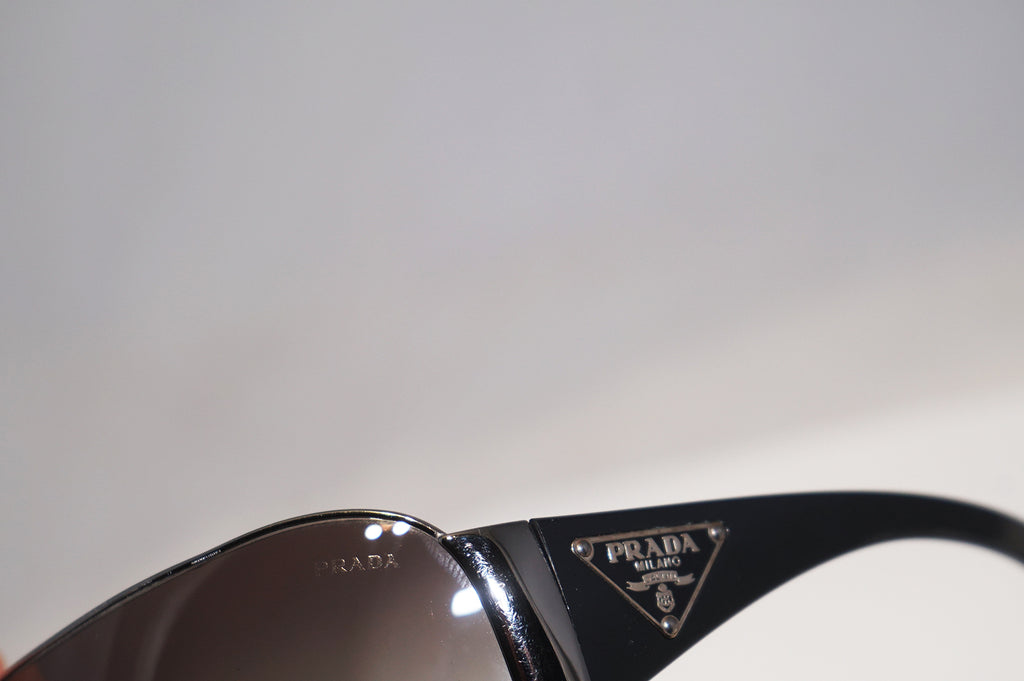 PRADA Mens Womens Unisex Designer Sunglasses Black Shield SPR 57L 5AV-3M1 15101