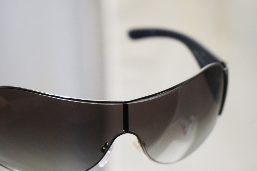 PRADA Mens Womens Unisex Designer Sunglasses Black Shield SPR 57L 5AV-3M1 15101