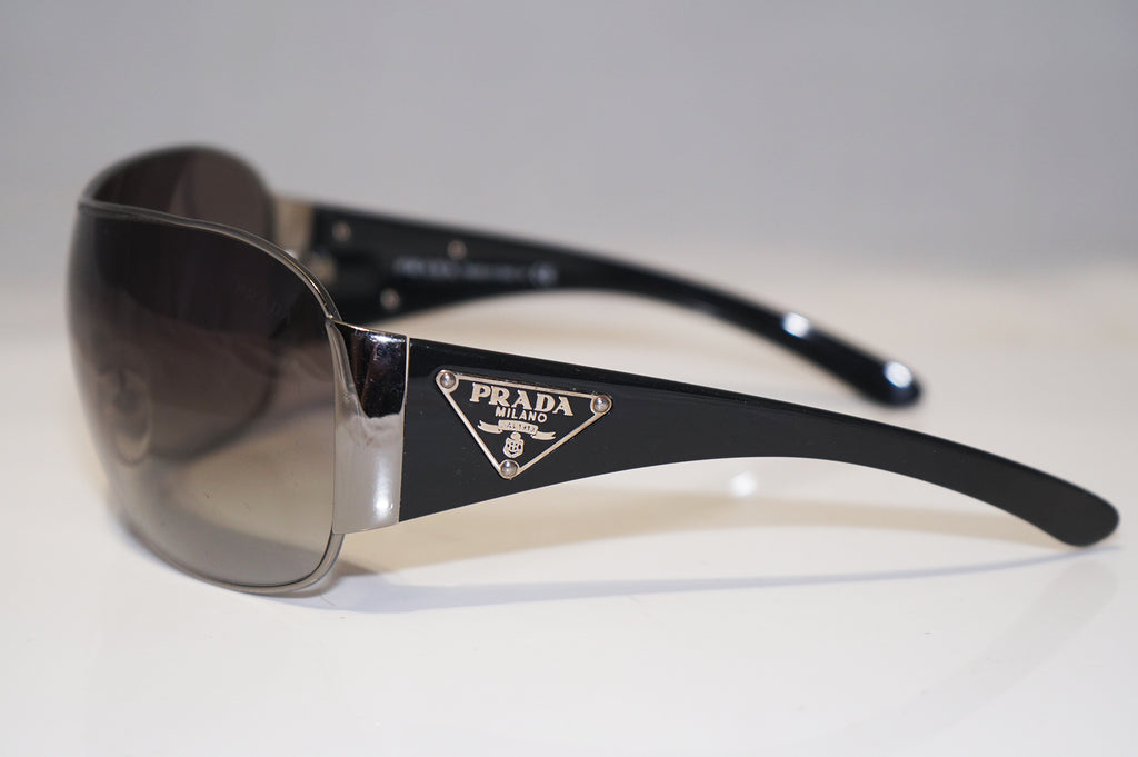 PRADA Mens Womens Unisex Designer Sunglasses Black Shield SPR 57L 5AV-3M1 15101