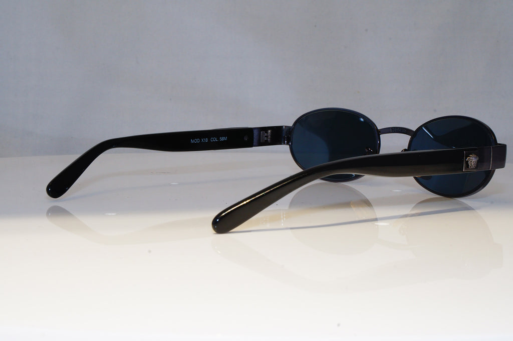GIANNI VERSACE Mens Vintage Designer Sunglasses Black Rectangle X18 58M 21464