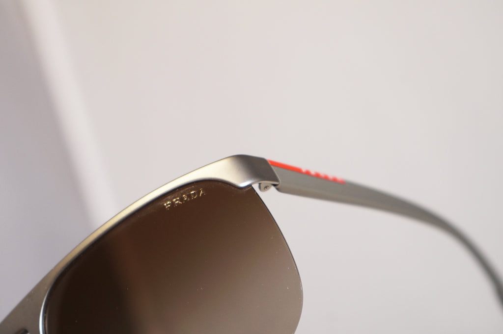 PRADA Immaculate Mens Designer Sunglasses Grey Square SPS 53Q DG1-1X1 15392