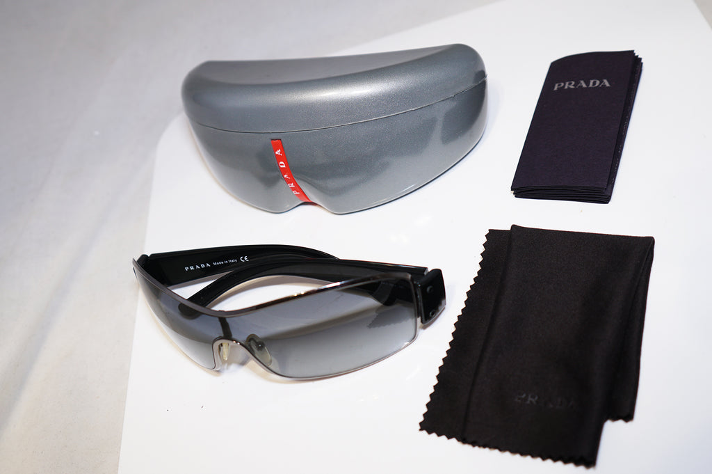 PRADA Mens Designer Sunglasses Black Shield SPS 52E 5AV-5D1 15828