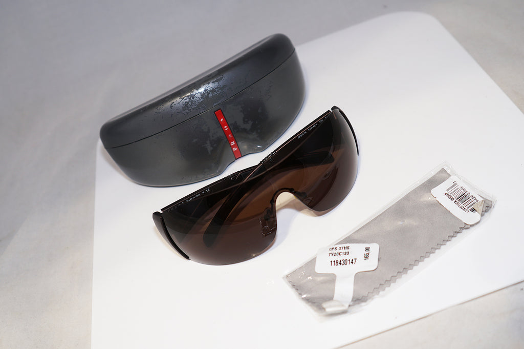 PRADA Mens Designer Sunglasses Brown Shield SPS 07H 7Y2-8C1 15776