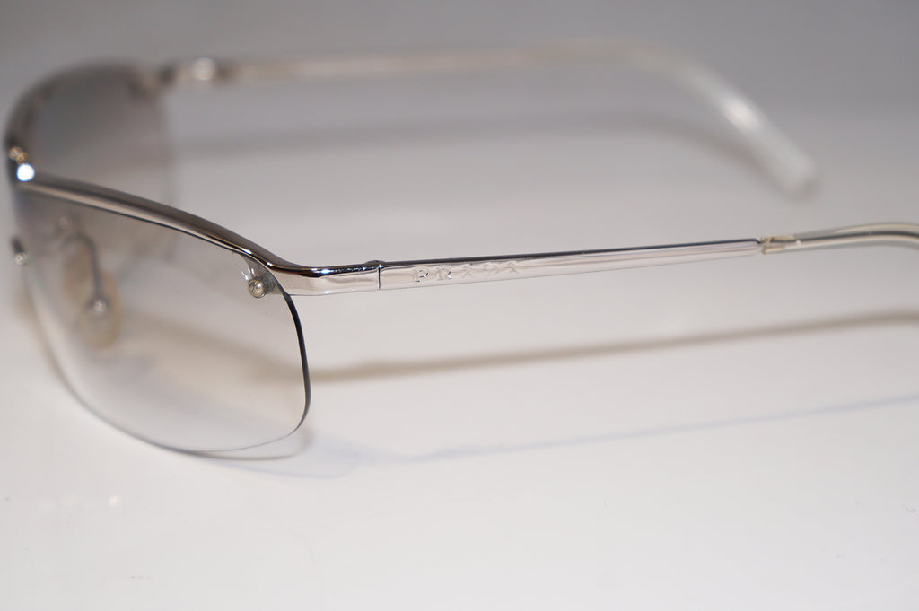 PRADA Vintage Mens Designer Sunglasses Silver Rectangle SPR 55D 1BC-7P1 15747
