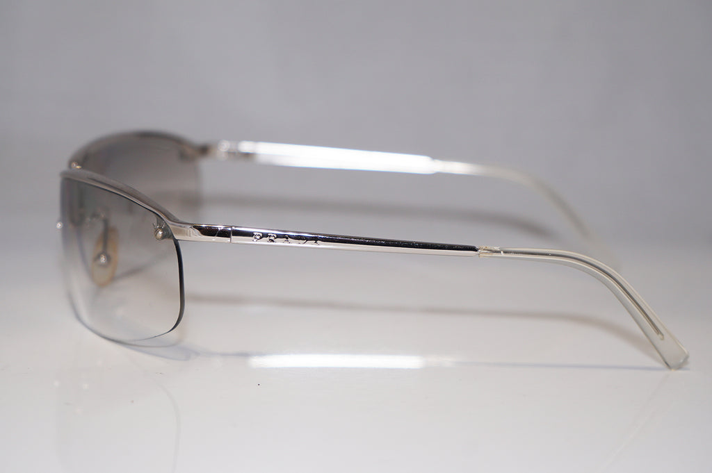 PRADA Vintage Mens Designer Sunglasses Silver Rectangle SPR 55D 1BC-7P1 15747
