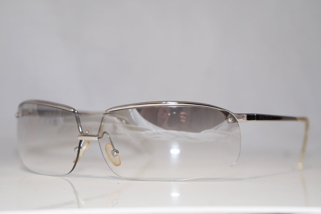 PRADA Vintage Mens Designer Sunglasses Silver Rectangle SPR 55D 1BC-7P1 15747