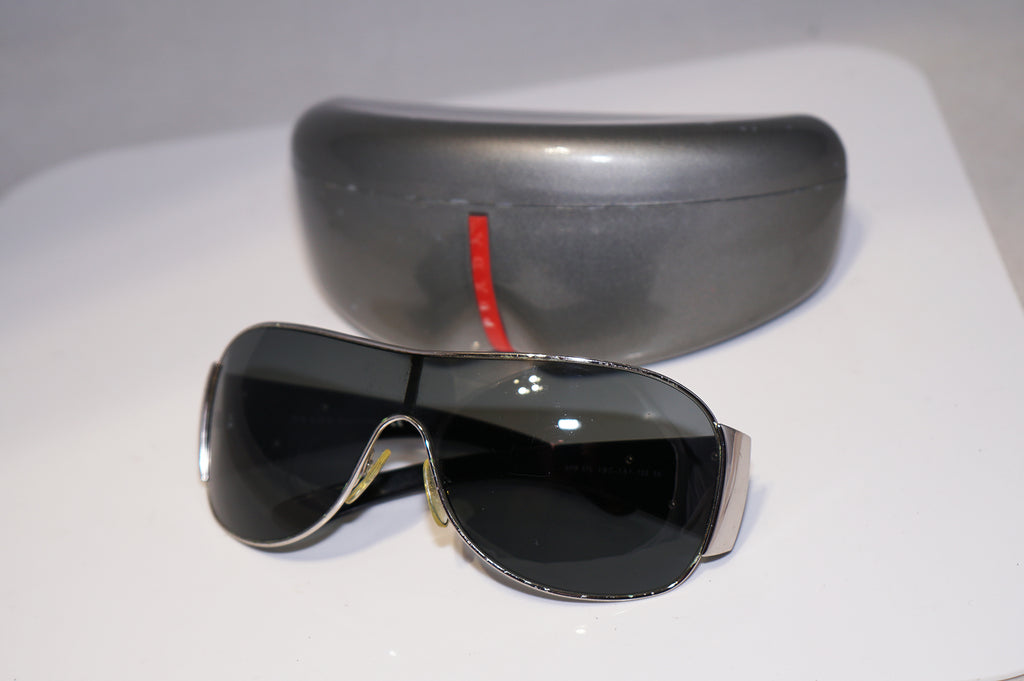 PRADA Mens Unisex Designer Sunglasses Black Shield SPR 57L 1BC-1A1 15838