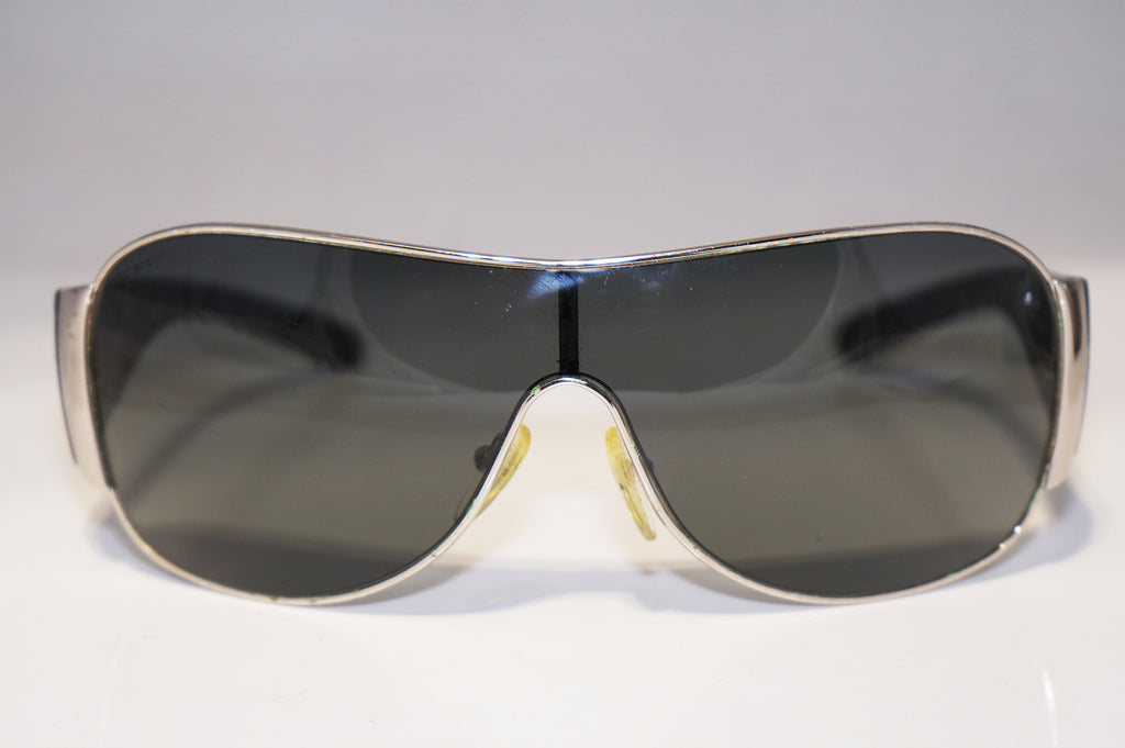 PRADA Mens Unisex Designer Sunglasses Black Shield SPR 57L 1BC-1A1 15838