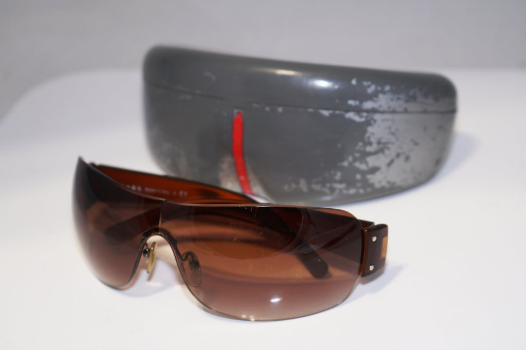 PRADA Mens Designer Sunglasses Brown Shield SPS 07F 4AN-6S1 15846