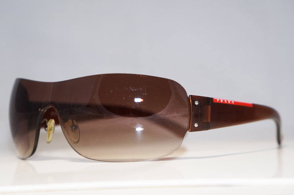 PRADA Mens Designer Sunglasses Brown Shield SPS 07F 4AN-6S1 15846