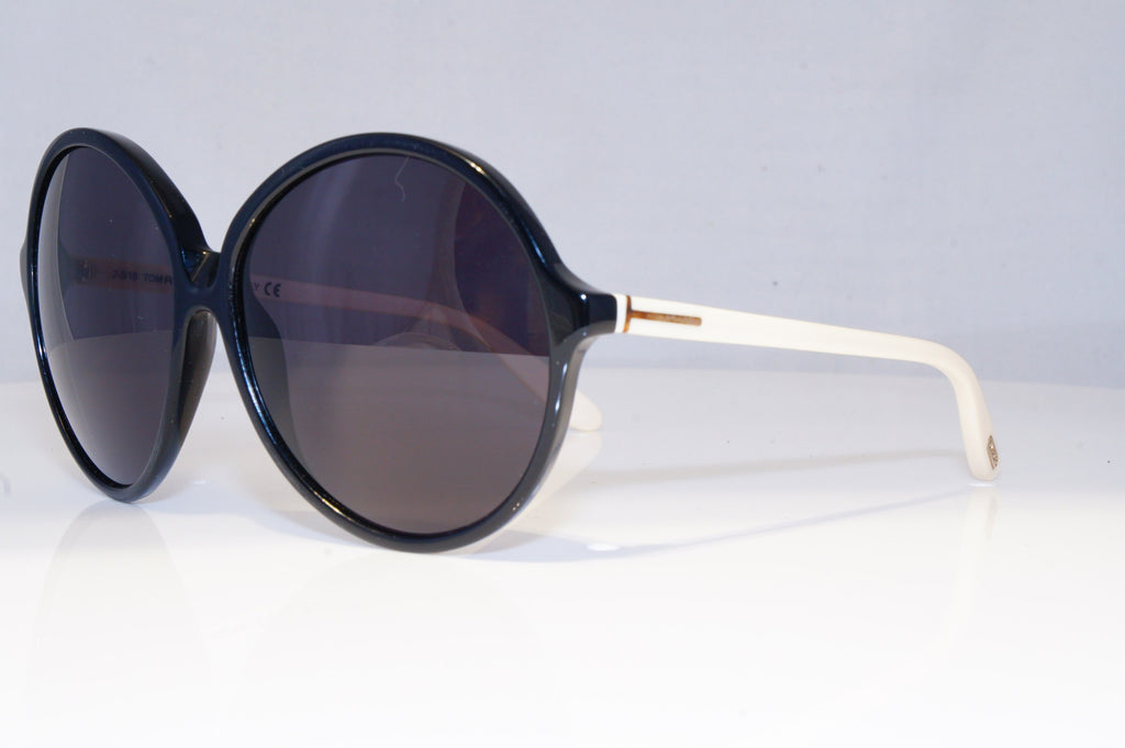 TOM FORD Womens Designer Sunglasses Black Round WHITE Rhonda TF 187 05F 10621
