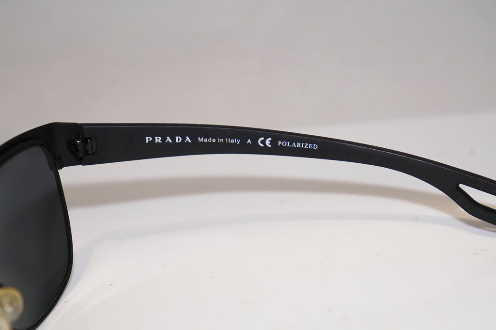 PRADA Mens Designer Polarized Sunglasses Black Wrap SPS 57Q DG0-5Z1 15288