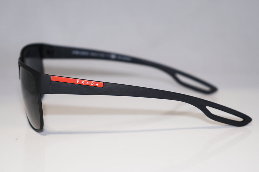 PRADA Mens Designer Polarized Sunglasses Black Wrap SPS 57Q DG0-5Z1 15288