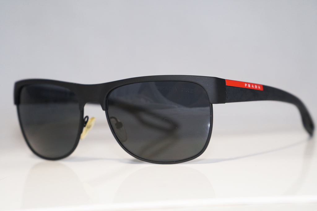 PRADA Mens Designer Polarized Sunglasses Black Wrap SPS 57Q DG0-5Z1 15288