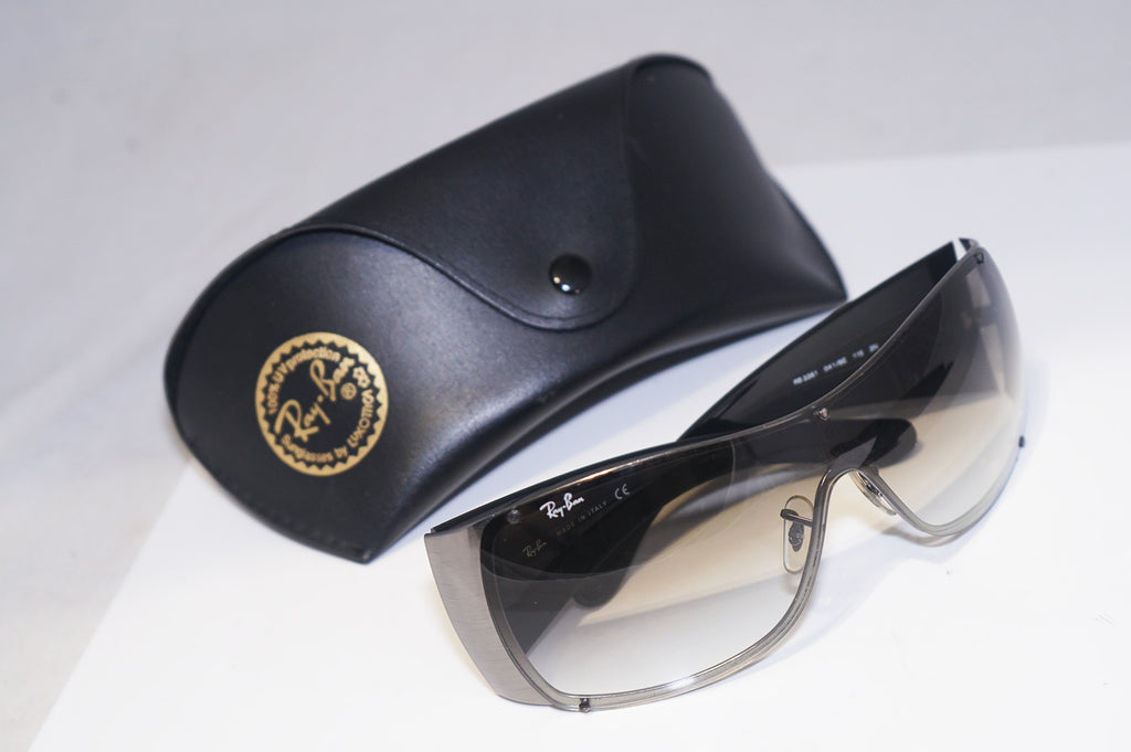 RAY-BAN Womens Designer Sunglasses Black Shield RB 3361 041/8E 14930