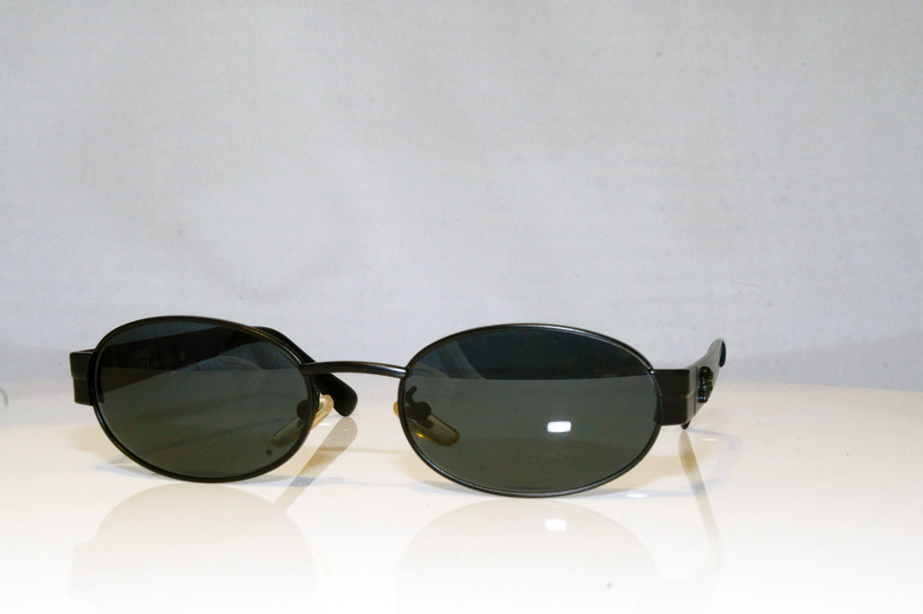 GIANNI VERSACE Mens Vintage 1990 Designer Sunglasses Black Rectangle 028 17649