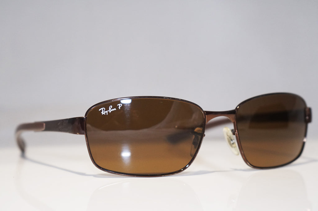 RAY-BAN Mens Designer Polarized Sunglasses Brown Rectangle RB 3413 014/57 15455