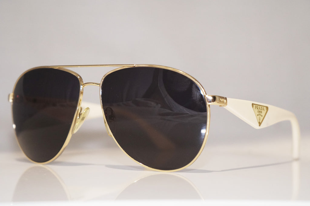 PRADA Mens Designer Sunglasses White Aviator SPR 53Q ZVN-6E1 15626