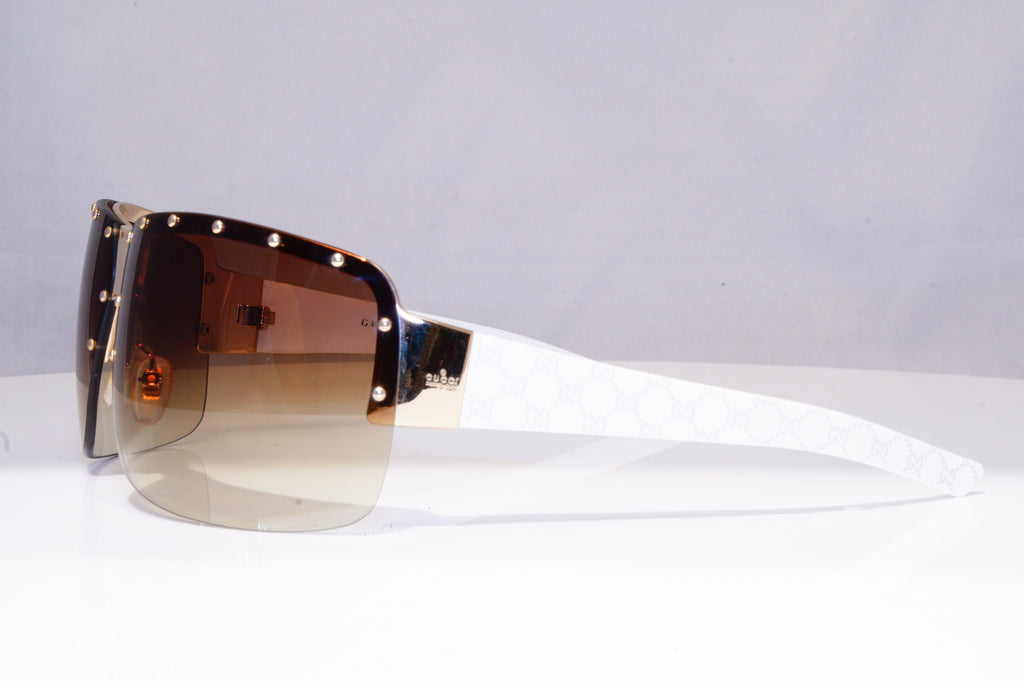 GUCCI Womens Oversized Designer Sunglasses White STUDDED GG 1819 BLNIS 18606