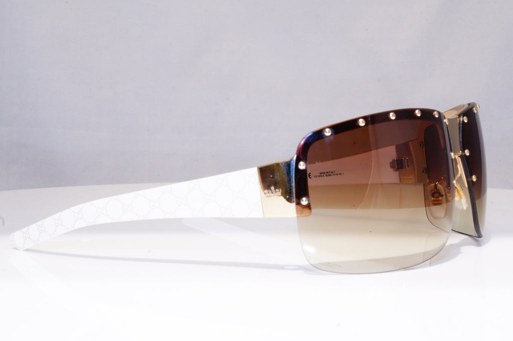 GUCCI Womens Oversized Designer Sunglasses White STUDDED GG 1819 BLNIS 18606