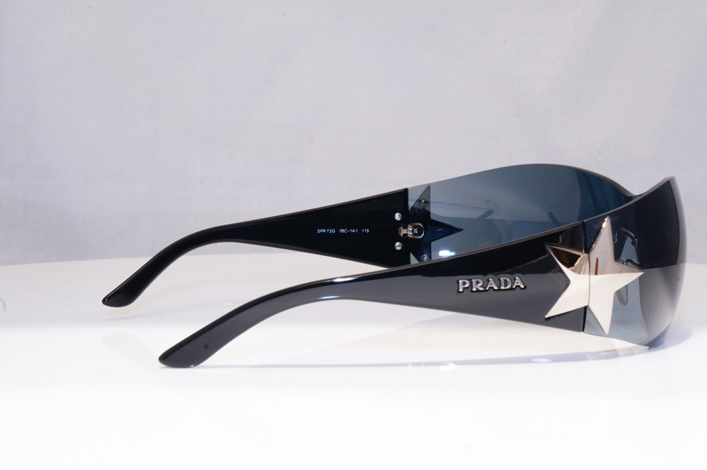 PRADA Mens Womens Designer Sunglasses Black Shield STAR SPR 72G 1BC-1A1 18614