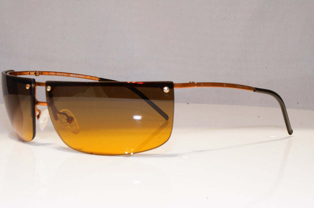 GUCCI Mens Womens Vintage 1990 Designer Sunglasses Brown Wrap GG 2653 S8P 21285