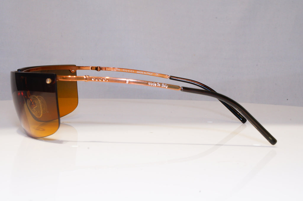 GUCCI Mens Womens Vintage 1990 Designer Sunglasses Brown Wrap GG 2653 S8P 21285