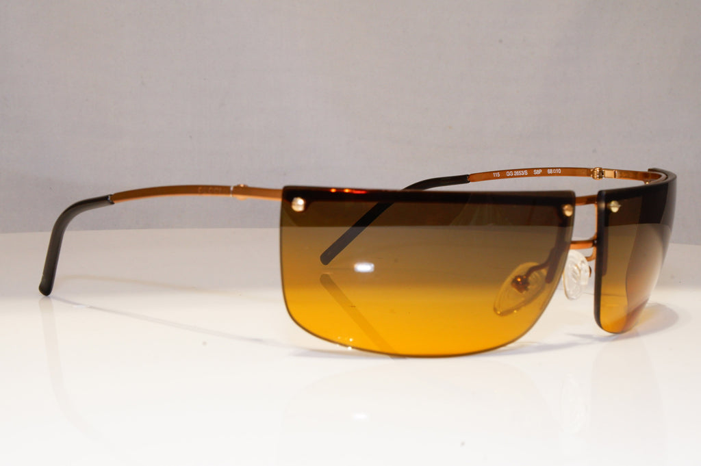 GUCCI Mens Womens Vintage 1990 Designer Sunglasses Brown Wrap GG 2653 S8P 21285