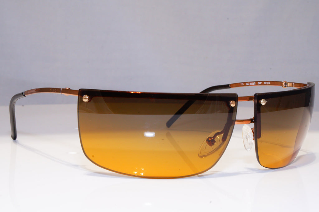 GUCCI Mens Womens Vintage 1990 Designer Sunglasses Brown Wrap GG 2653 S8P 21285