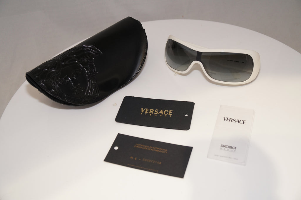 VERSACE Womens Designer Sunglasses White Shield 4098 314/8G 20923