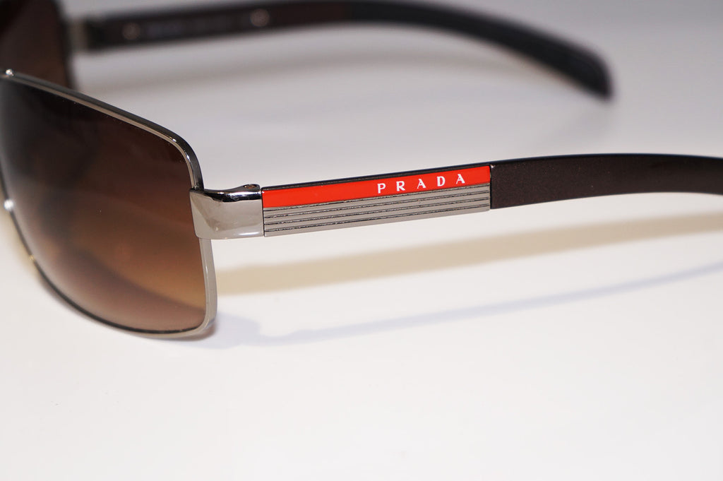 PRADA Mens Designer Sunglasses Brown Rectangle SPS 54I 5AV-6S1 14814
