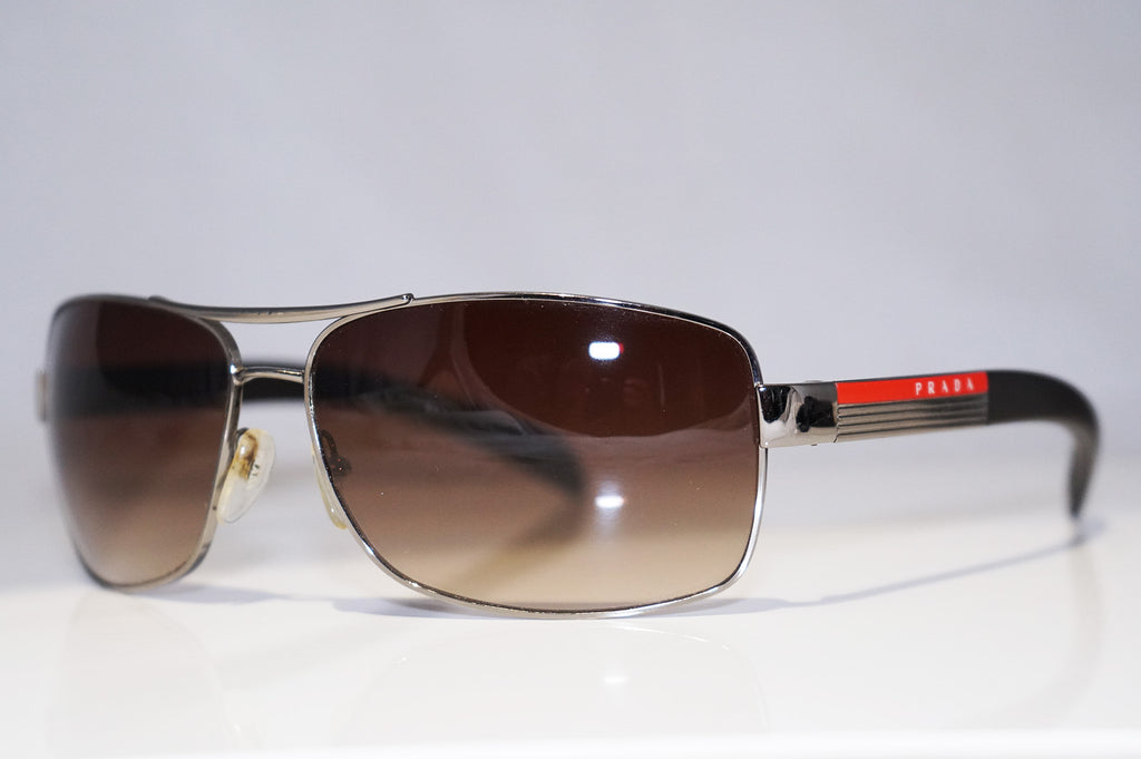 PRADA Mens Designer Sunglasses Brown Rectangle SPS 54I 5AV-6S1 14814