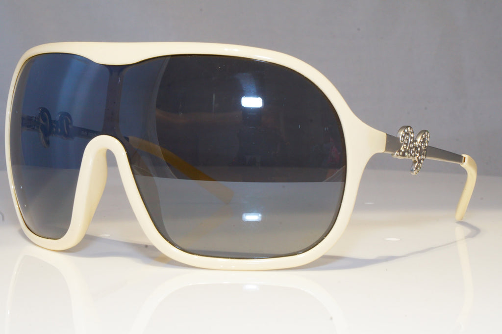 DOLCE & GABBANA Womens Diamante Designer Sunglasses White Shield D&G 8021 20691