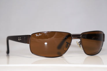 RAY-BAN Mens Designer Sunglasses Brown Rectangle RB 3189 012 16243