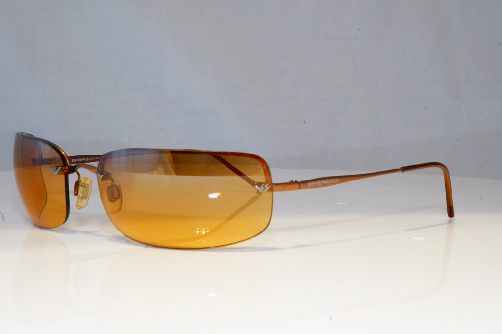 EMPORIO ARMANI Mens Vintage Designer Sunglasses Brown Rectangle 201-S 1230 20704