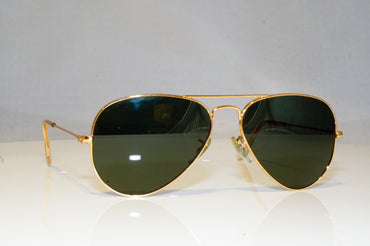 RAY-BAN Mens Designer Sunglasses Gold Aviator DEBADGED RB 3025 W2584 15012
