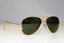 RAY-BAN Mens Designer Sunglasses Gold Aviator DEBADGED RB 3025 W2584 15012