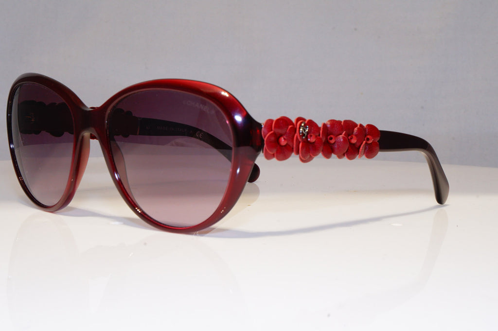 CHANEL Womens Sunglasses Burgundy Butterfly LEATHER FLOWER 5016 539/51 22276