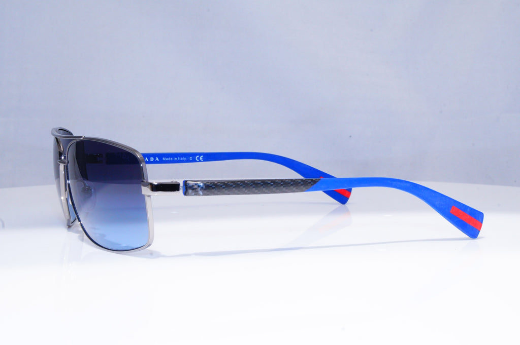 PRADA Mens Designer Sunglasses Blue Rectangle SPS 50O 5AV-5I1 17900