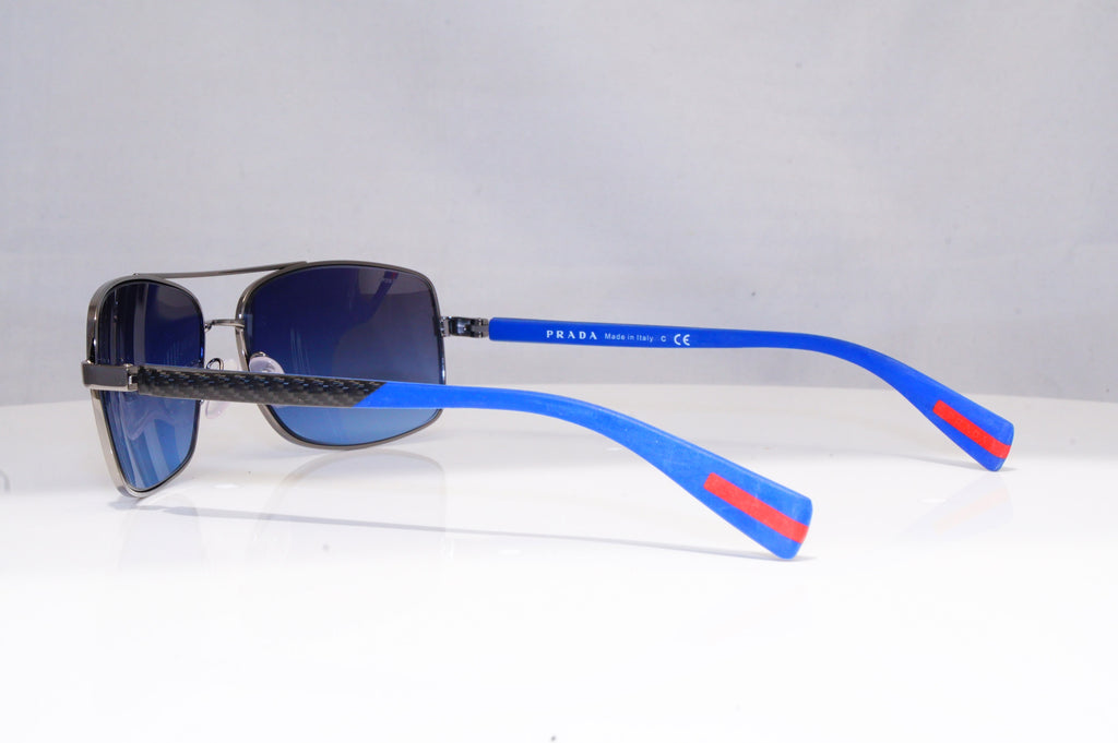 PRADA Mens Designer Sunglasses Blue Rectangle SPS 50O 5AV-5I1 17900