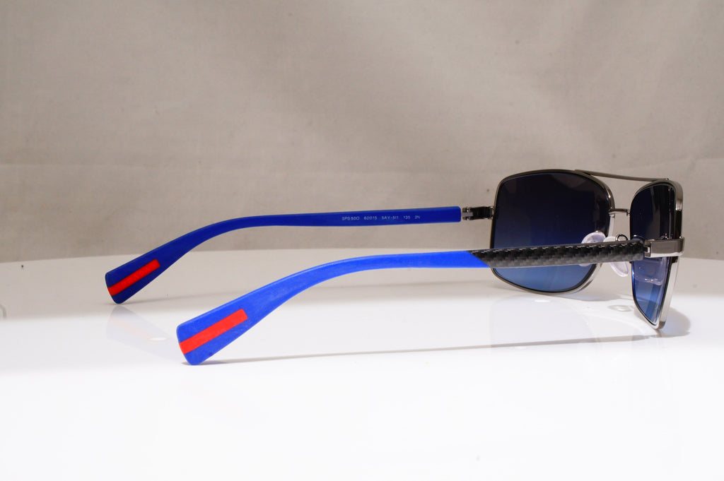 PRADA Mens Designer Sunglasses Blue Rectangle SPS 50O 5AV-5I1 17900