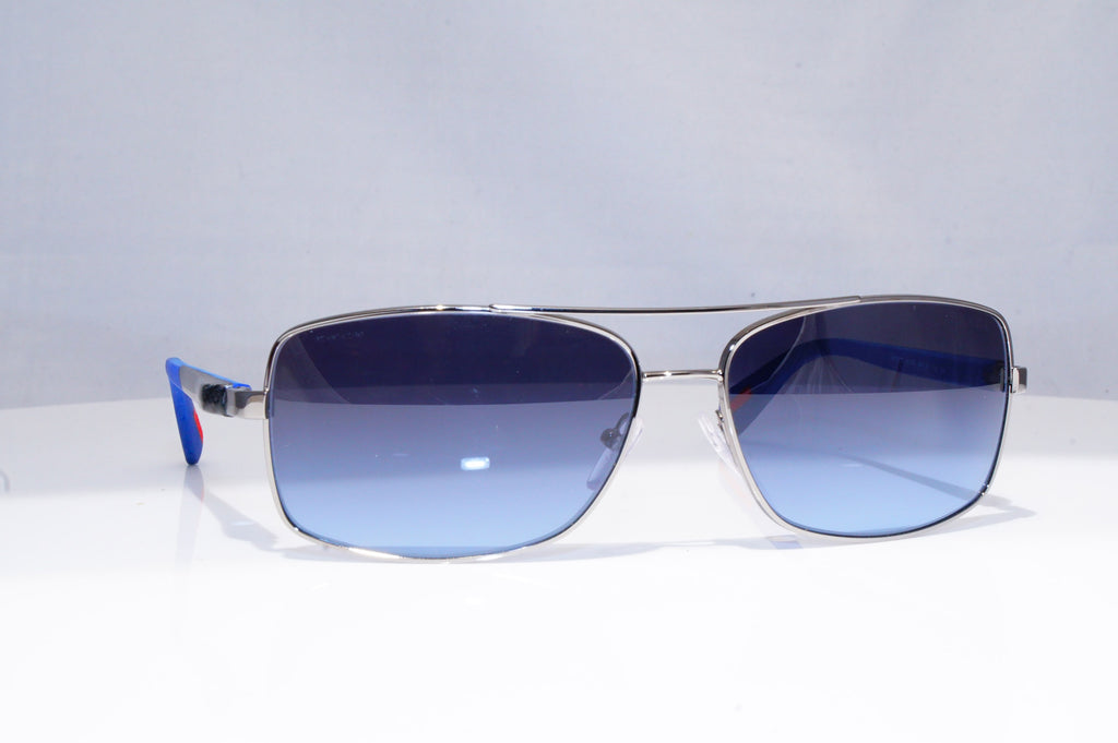 PRADA Mens Designer Sunglasses Blue Rectangle SPS 50O 5AV-5I1 17900