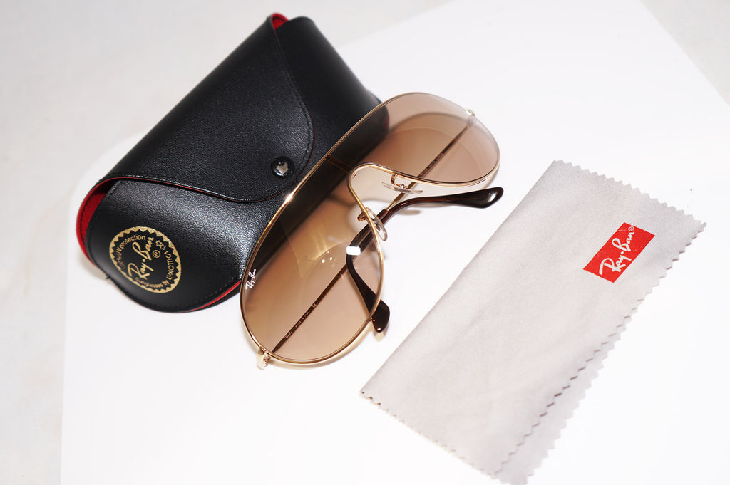 RAY-BAN Mens Designer Sunglasses Gold Shield RB 3250 001/13 16533